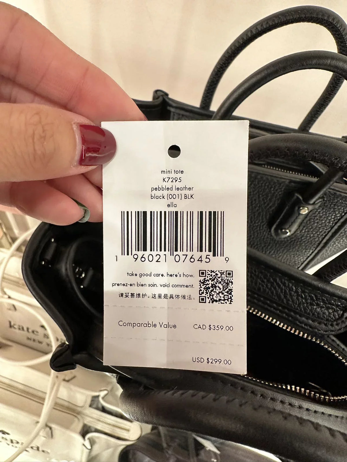 Kate Spade K7295 Ella Mini Tote In Black