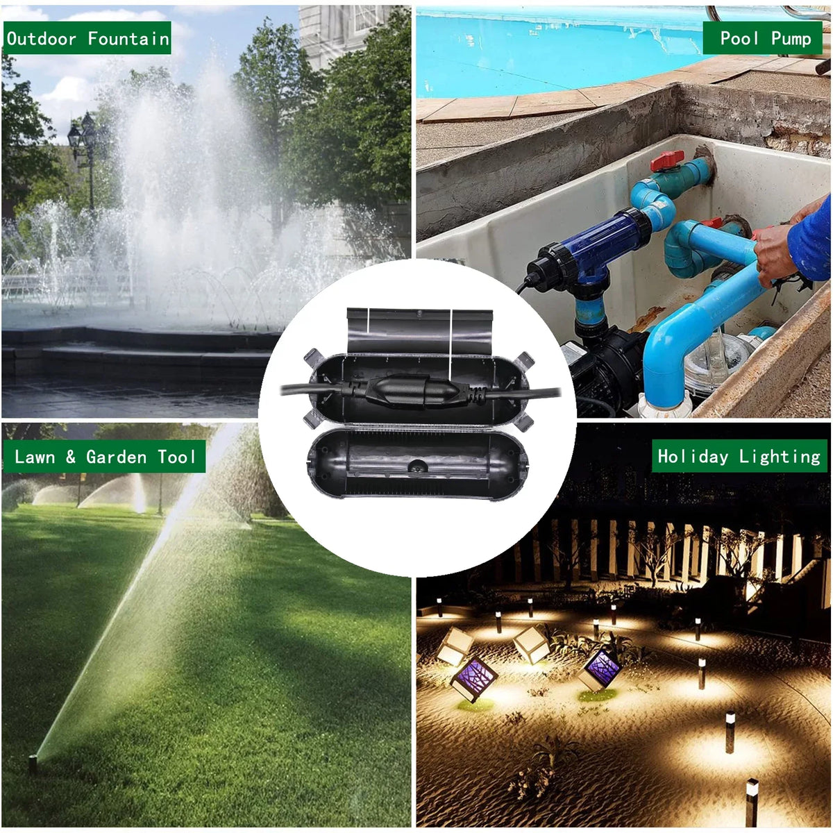CZS Extension Cord Safety Cover Protectors Plug Connector Safety Seal Enclosure for Outside to Protect Holiday Decorations, LED Strip Light, Power Tool, Fountain,etc (4 Pack)