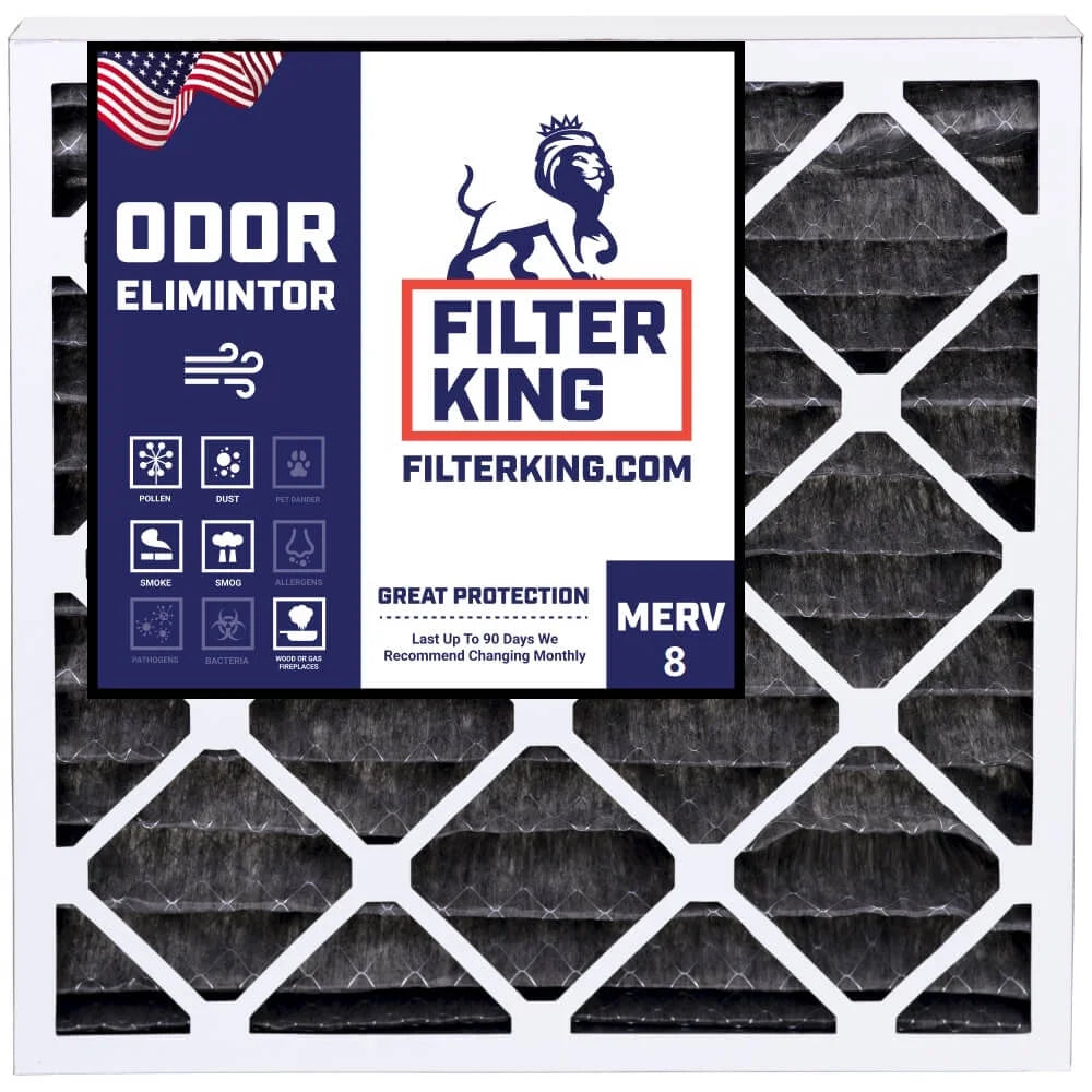 Filter King 12x22x1 Air Filter | 4-PACK | Carbon MERV 8 HVAC Pleated A/C Furnace Filters | MADE IN USA | Actual Size: 12 x 22 x .75"