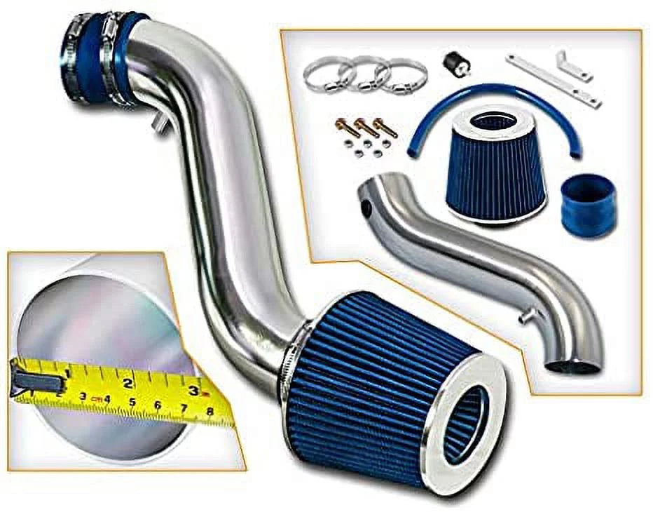 Rtunes Racing Short Ram Air Intake Kit + Filter Combo BLUE Compatible For 05-09 Chrysler 300 Touring/Limited / 05-09 Dodge Magnum/Charger 3.5L V6 …