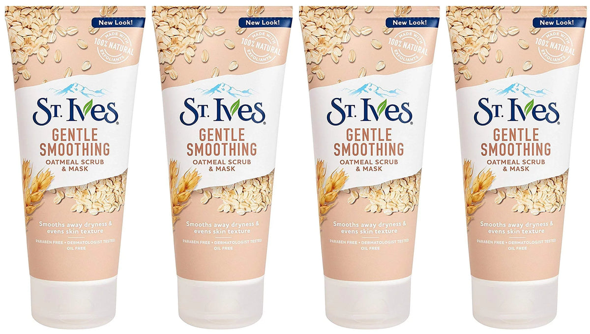 St. Ives Smooth & Nourished Scrub & Mask, Oatmeal 6 Oz (Pack Of 4)