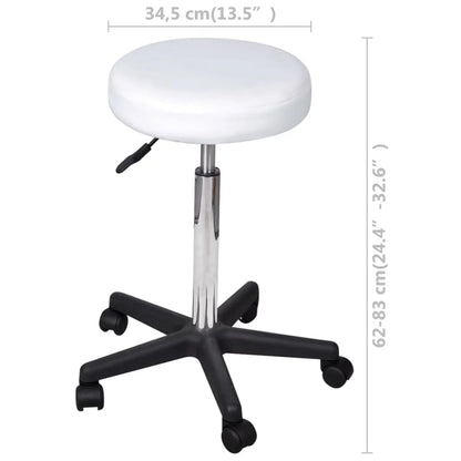 OWSOO Office Stool White Faux Leather