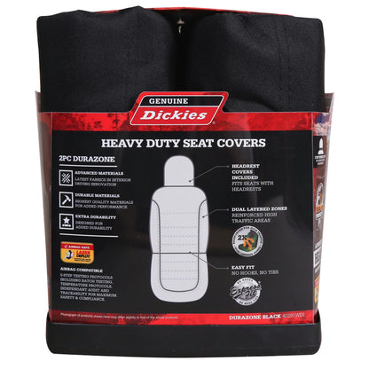 Genuine Dickies 2 Piece Durazone Car Chair Covers, Black