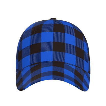 Balery Baseball Cap Adjustable Size for Running Workouts and Outdoor Activities All Seasons Dad Hat(Buffalo Plaid Blue Black)
