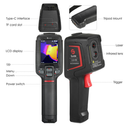 Guide Thermal Imager T120 Handheld Infrared Camera Resolution 120x90 Pixels Floor Heating Car PCB Hot Electrical Repair