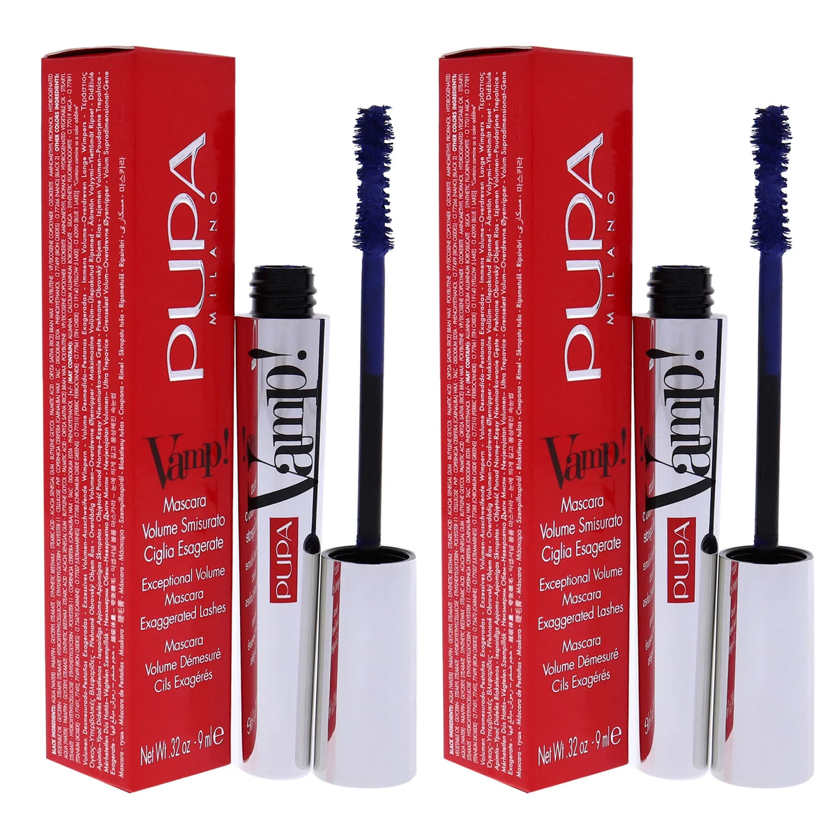 Pupa Milano Vamp! Mascara - 300 Deep Night - Pack of 2 , 0.32 oz Mascara