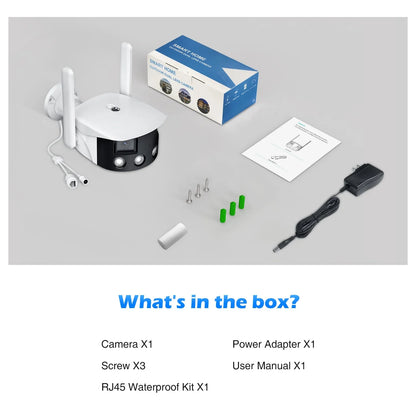 Toguard SC10 2K Wireless Security Camera Outdoor, 180° Ultra-Wide View Dual Lens Bullet Surveillance Camera Wireless Connector