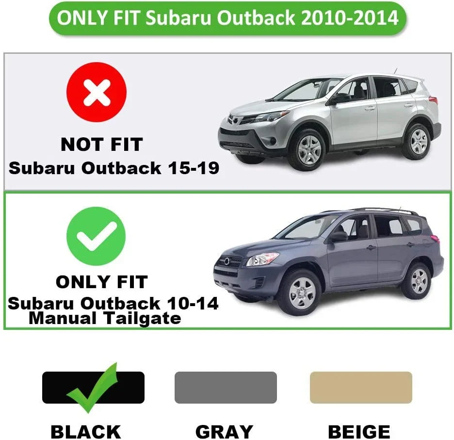 Fit 2010-2014 Subaru Outback Retractable Cargo Cover for 2010 2011 2012 2013 2014 Subaru Outback Manual Tailgate Wagon Accessory Rear Trunk Privacy Shield Shade, Black