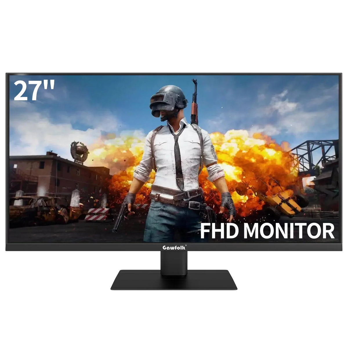Gawfolk 27" PC Gaming Monitor 165Hz, Full HD 1080P Bezel-less Display Supports DP and HDMI (Black)