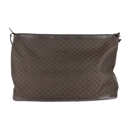 Pre-Owned GUCCI Gucci Boston Bag 105669 GG Nylon Leather Brown Shoulder Travel (Good)