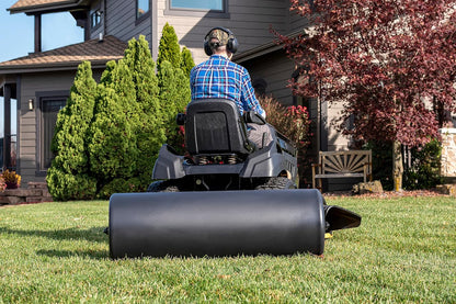 18 x 48 Tow Behind Poly Lawn Roller 550 lbs Weight with Water, Poly Drum and Steel Frame, with Plug. Designed for Lawn and Garden Tractors