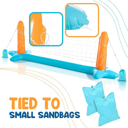 Junipel Basketball Hoop Set & Pool Volleyball Net Swimming Pool Game Toys, Floating, Summer Floaties Water Toys for Teens and Adults Kids | Light Blue