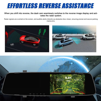 Apexeon Dash Camera,Reco Support Camera 4.3 Inch Screen Reverse Radars Rear Dual Dash Camera 1080P DVR Dash Cam Rear Nebublu
