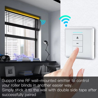 Lepmerk Automatic 25mm Smart Tubular Roller Blinds Motor Battery Powered Built-in Receiver RF433 Remote Control for 38mm Tube Smart App Wireless Remote Control Voice Control with Home