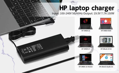 JLLOM 150W Laptop Charger for HP Zbook 15 G3 G4 G5 G6 AC Adapter Power Supply 4.5*3mm