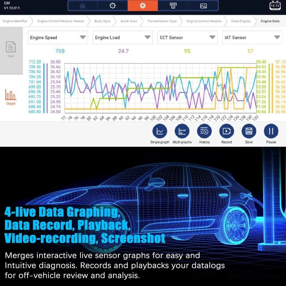 FOXWELL GT60 Advanced Automotive Diagnostic Tool Car Scanner All System Check, 24 Reset Services OBDII Code Reader Full OBD Functions OBD2 Scanner Auto Scan Tool EOBD OBD Automotive Analyzer