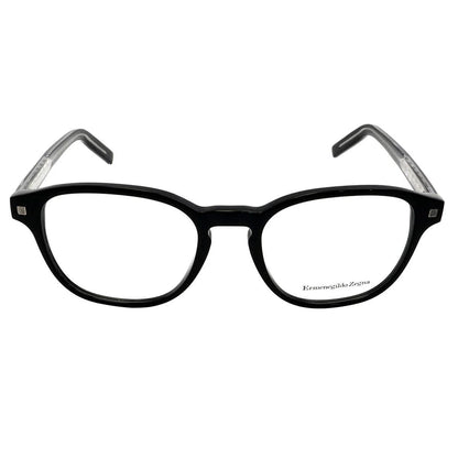Ermenegildo Zegna EZ5169 Full Rim Round Shiny Black/Shiny Black and Crystal Eyeglasses