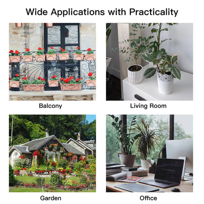 Lixada WiFi Smart Watering System with Dual Pump Programmable Time Setting Solar Panel USB Charging Built-in Battery Suitable for Home Garden