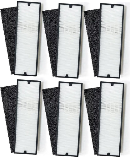 Nispira Particle/Carbon HEPA Filter Set For Blueair Sense+ Sense Air Purifier | Removes Smoke, Chemical VOCs, Odor, Pet Dander | 6 Sets