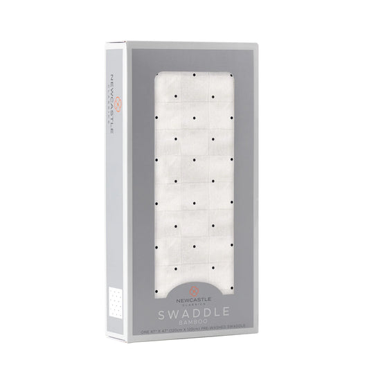 Black and White Polka Dot Bamboo Swaddle