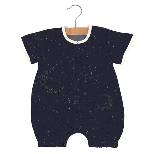 Soft Baby Romper - Natural Bamboo Fabric | Midnight Moon
