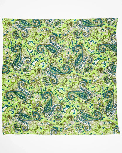 M & F Western Men's Paisley Silk Wild Rag Lime One Size