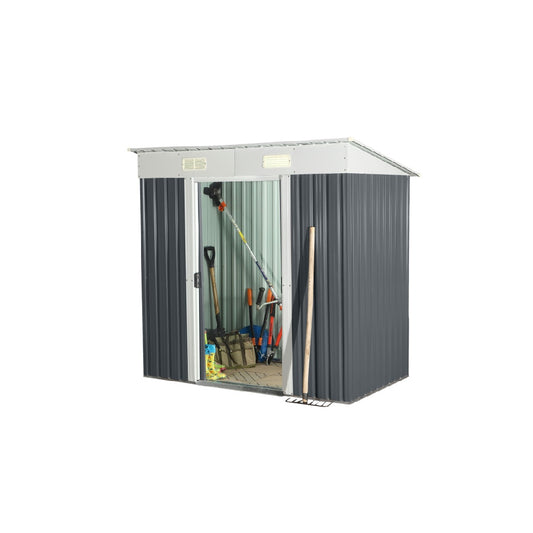 Garden Storage Shed for Tools and Equipment in Galvanized Steel - 150 x 100 x 120