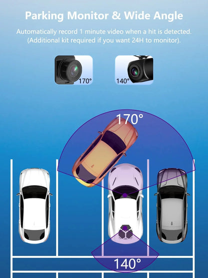 Dash Cam Front and Rear, Mini Dash Cam 1080P Full HD with 32GB SD Card, 2.45 inch IPS Screen, 2 Mounting Ways, Night Vision, WDR, Accident Lock, Loop Recording, Parking Monitor Car,Motorcyle,Balls