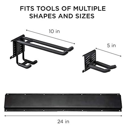 RaxGo Garage Tool Storage Rack, 8 Piece Wall Mounted Garage Organizer