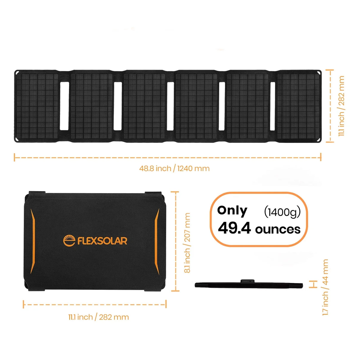 FLEXSOLAR 30W Flexible Monocrystalline Foldable Solar Charger