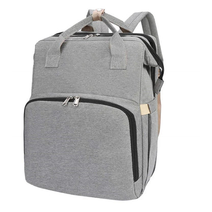 Backpack with Foldable Crib, USB Port, Bottle Holder