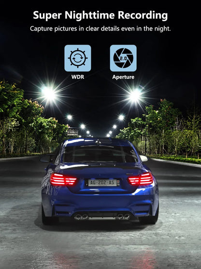Dash Cam Front and Rear, Mini Dash Cam 1080P Full HD with 32GB SD Card, 2.45 inch IPS Screen, 2 Mounting Ways, Night Vision, WDR, Accident Lock, Loop Recording, Parking Monitor Car,Motorcyle,Balls