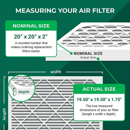 Filterbuy 20x20x2 MERV 11 Pleated HVAC AC Furnace Air Filters (2-Pack)