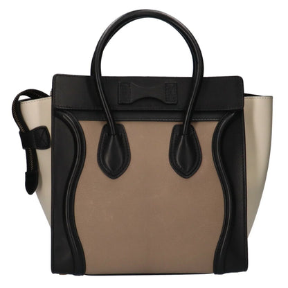 Pre-Owned Celine Micro Shopper Luggage Handbag Leather Beige Ladies (Good)