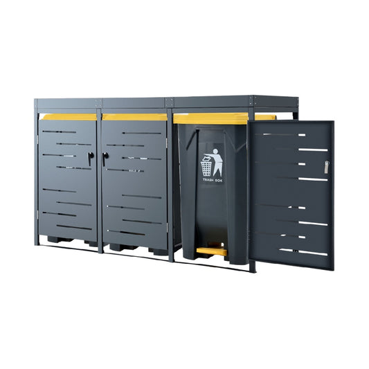 Outdoor Waste Storage Solution with Lockable Doors - Steel - 100 x 50 x 80