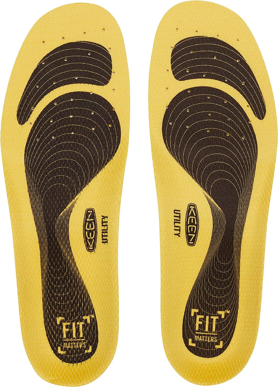 KEEN Utility Mens K-10 Insole Replacement with Heel Pad for Neutral Arch Support in Work Boots Yellow L