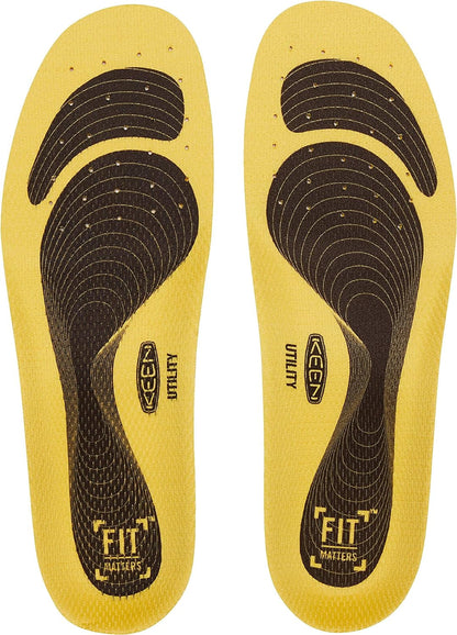 KEEN Utility Mens K-10 Insole Replacement with Heel Pad for Neutral Arch Support in Work Boots Yellow L