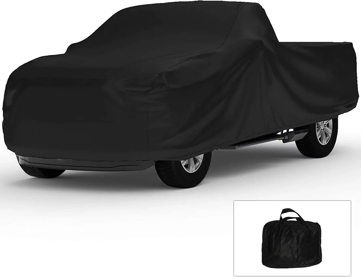 Indoor Truck Cover Compatible with 2001-2004 GMC Sonoma Crew Cab, 4.5 Foot Bed - Black Satin - Ultra Soft Indoor Material - Keep Vehicle Looking Between Use - Includes Storage Bag