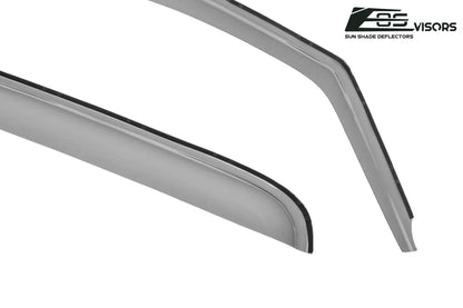 Extreme Online Store Fits ALL 2014-2018 Chevrolet Silverado 1500 Crew Cab Models | EOS Visors IN-CHANNEL Style SMOKE TINTED Side Vents Window Deflectors Rain Guards