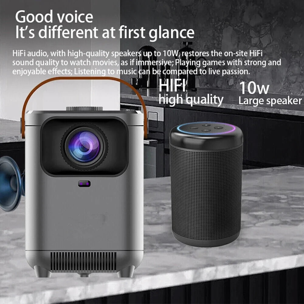 LEXKUYI 5G 4K Support HD Home Theater Cinema Projector WiFi Bluetooth LED Movie Gaming Projector