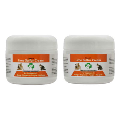 Healthy Paw Life - Lime Sulfur Dip Pet Skin Ointment (2 oz x 2 Jars) - Pet Care for Itchy and Dry Skin - Safe Cream Ointment for Dog, Cat, Puppy, Kitten, Horse (2 oz x 2) (2 oz x 2)