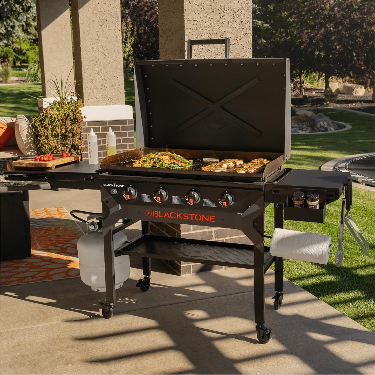 Iron-Forged 36 Omnivore Griddle – Premium Powder-Coated Steel with Reinforced Hood, Black Finish