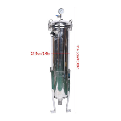 High Pressure Bag Filter Housing 2in NPT In/Out Stainless Steel 150PSI