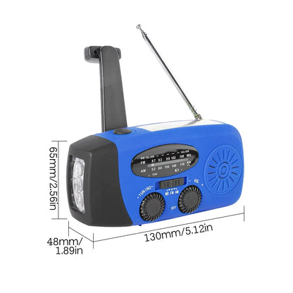 Emergency Hand Crank Solar Weather AM / / NOAA Emergency Weather Rechargeable Portable Power Bank with Solar Charging & Hand Crank & Battery Operated LED Flashlight Cell Reading Lamp fo