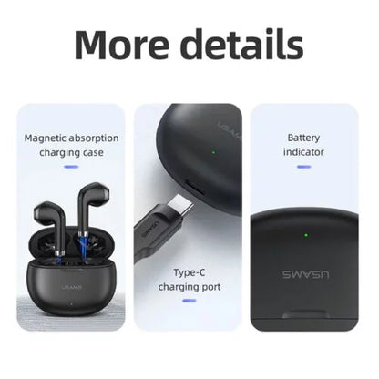 for TCL Lively Flip Wireless Earbuds Bluetooth 5.3 Headphones with Charging Case,Wireless Earphones with Noise Cancelling Mic,IPX4 Waterproof Earphones,Touch Control - Black