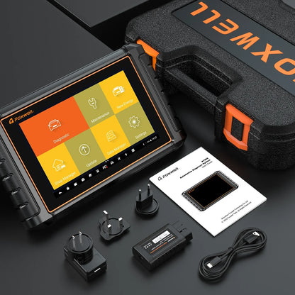Foxwell NT909 Automotive Bi-Directional Diagnostic Scan Tool All Systems OBD2 Scanner ECU Coding Active Test 30+ Reset Services Car Code Reader Scanning Tablet Car Doctor EOBD OBDII Auto Live Data