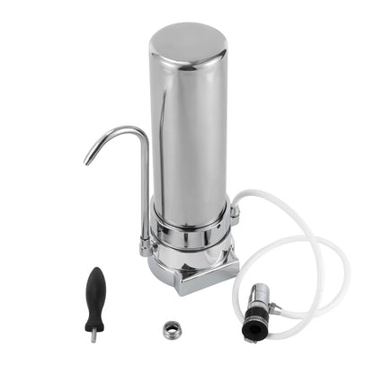 Countertop Filter Tap Water Filtration Filter Sink Drinking System Stainless Silver