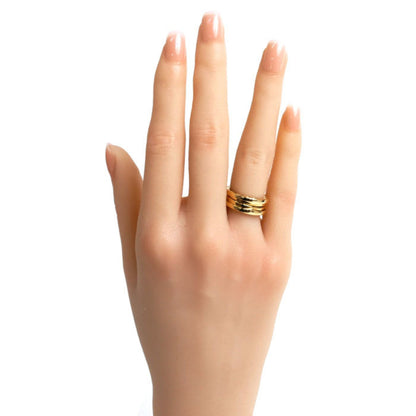 Pre-Owned BVLGARI Bvlgari K18YG Yellow Gold B-ZERO1 Three-Band Ring, Size 6.5, 47, 7.7g, Women's (Good)