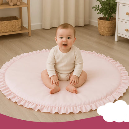Round Cotton Play Tent Mat, Soft Nordic-Style Cushion for Kids’ Rooms
