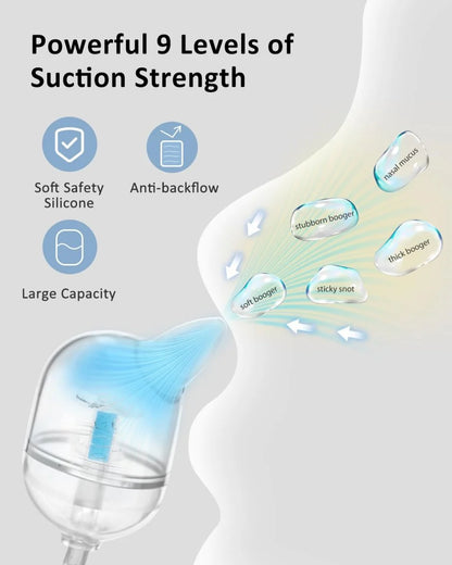 Electric Baby Nasal Aspirator with 9 Suction Levels, Night Light